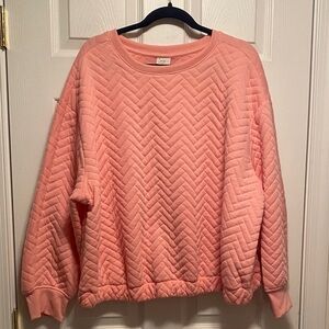 A New Day Quilted Coral Sweatshirt…size 1X